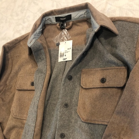 FOREVER 21 Colorblock Dolphin-Hem Shacket NWT - Picture 9 of 11